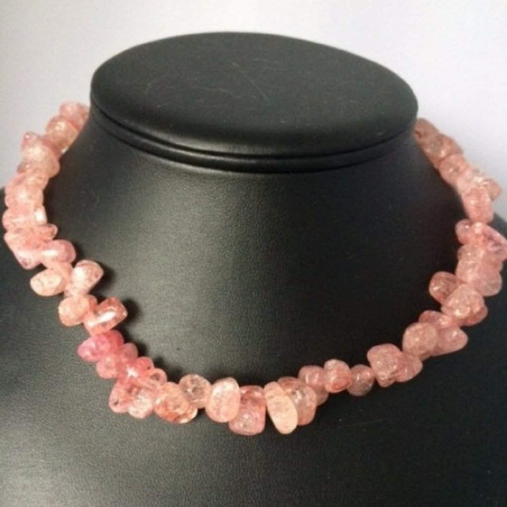 Candy Crush Berry Pink Quartz Necklace-Beaded Necklaces,Pink