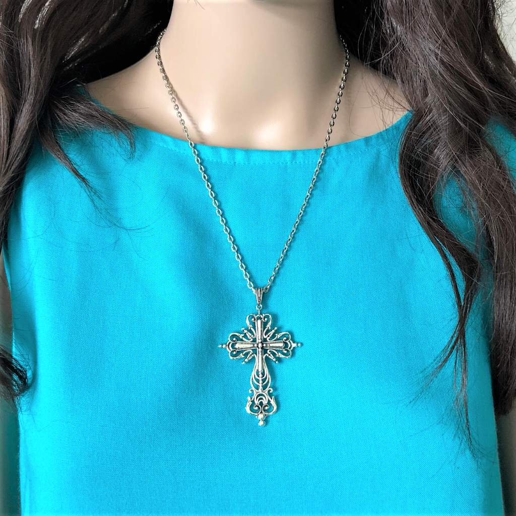 Fancy hot sale cross necklace