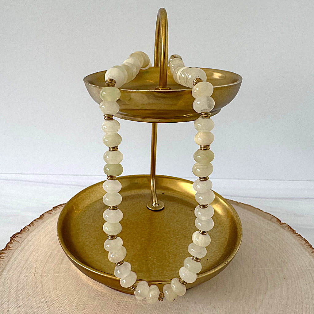 Italian Onyx Mens Beaded Necklace On A Tray