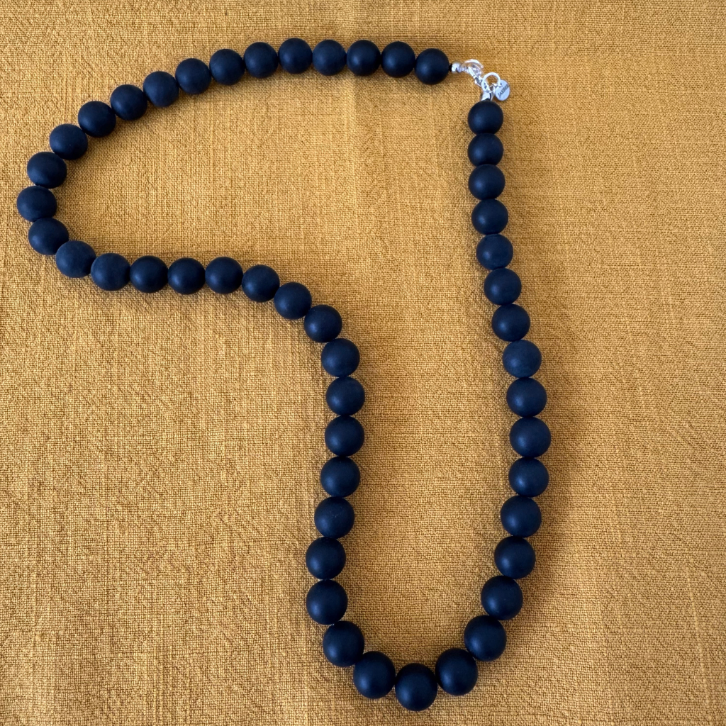 Mens Matte Black Onyx 10mm Beaded Necklace