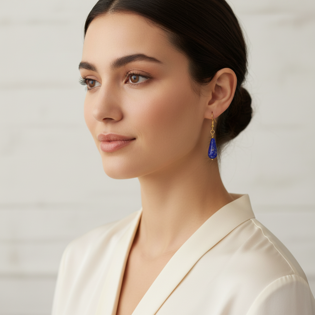 Cobalt Blue Earrings Lifestyle Image