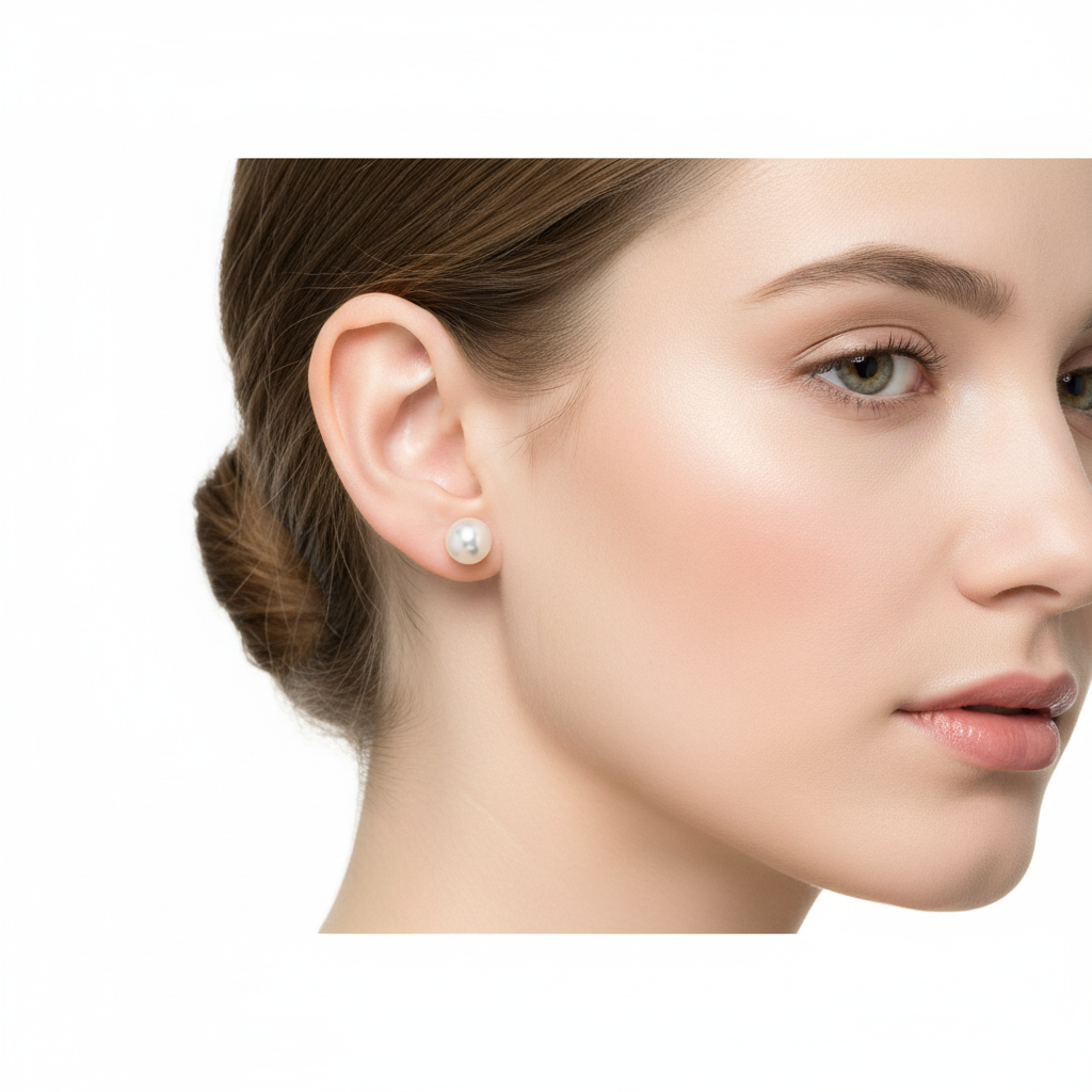 Cultured Freshwater Pearl Stud Earrings.