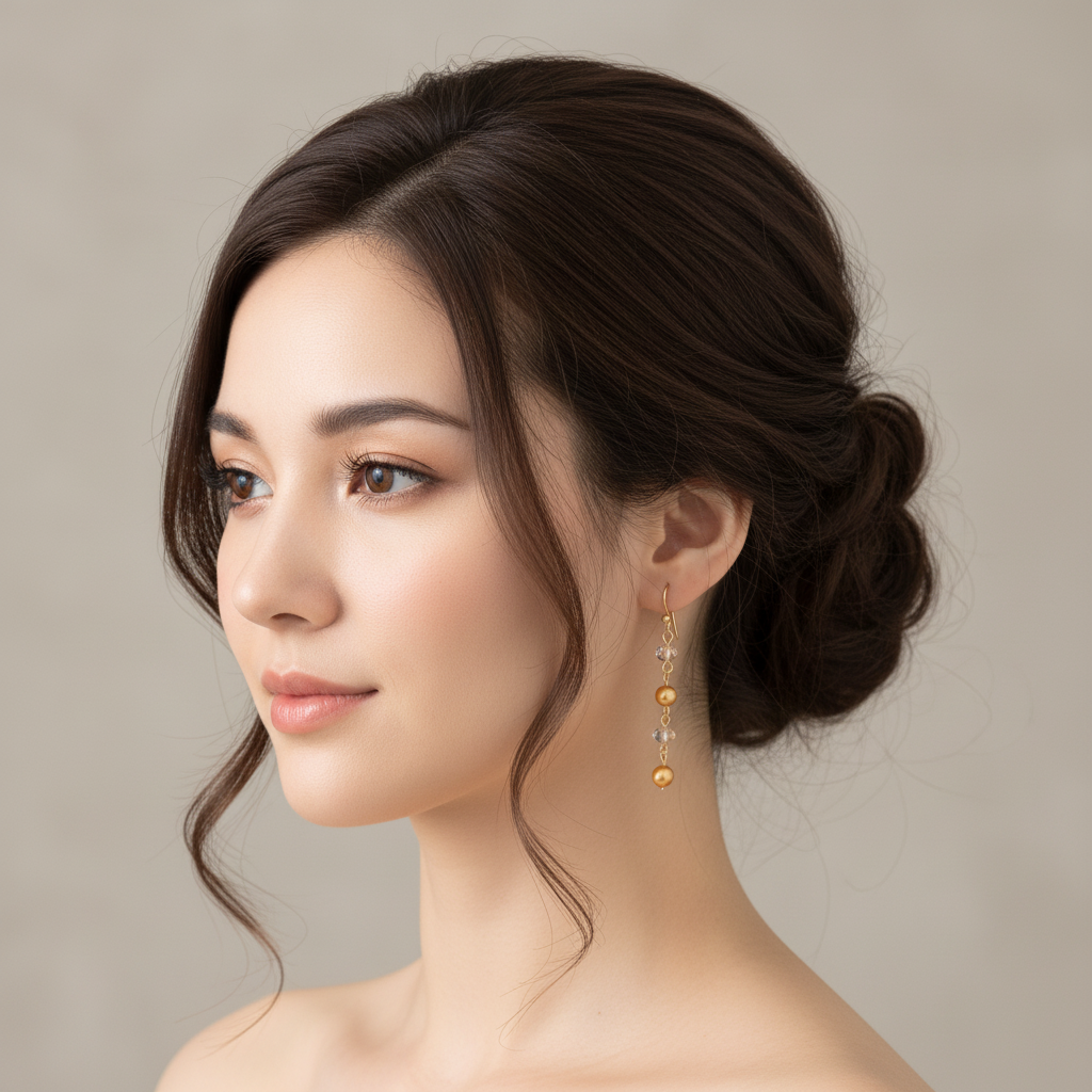 Gold Freshwater Pearl Earrings Lifestyle