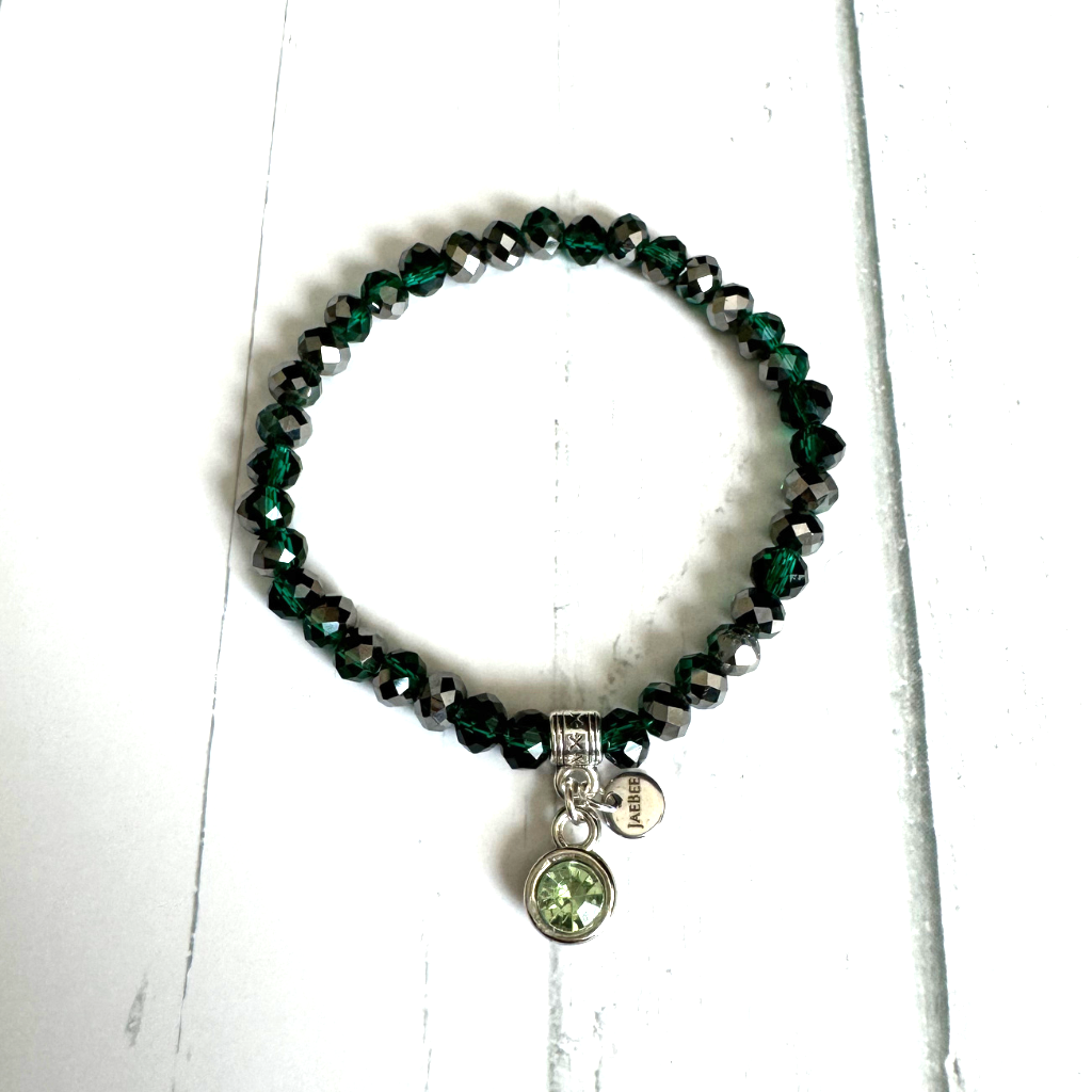 Green Two-Tone Crystal Bracelet