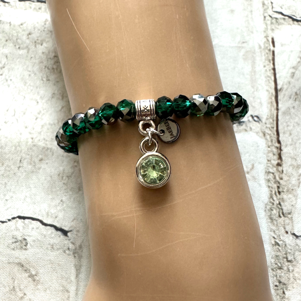 Green Two-Tone Crystal Bracelet