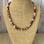 Mens Australia Brown Agate Beaded Necklace