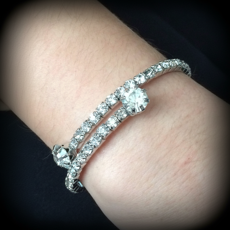 Crystal Bracelet On a Womans Wrist.