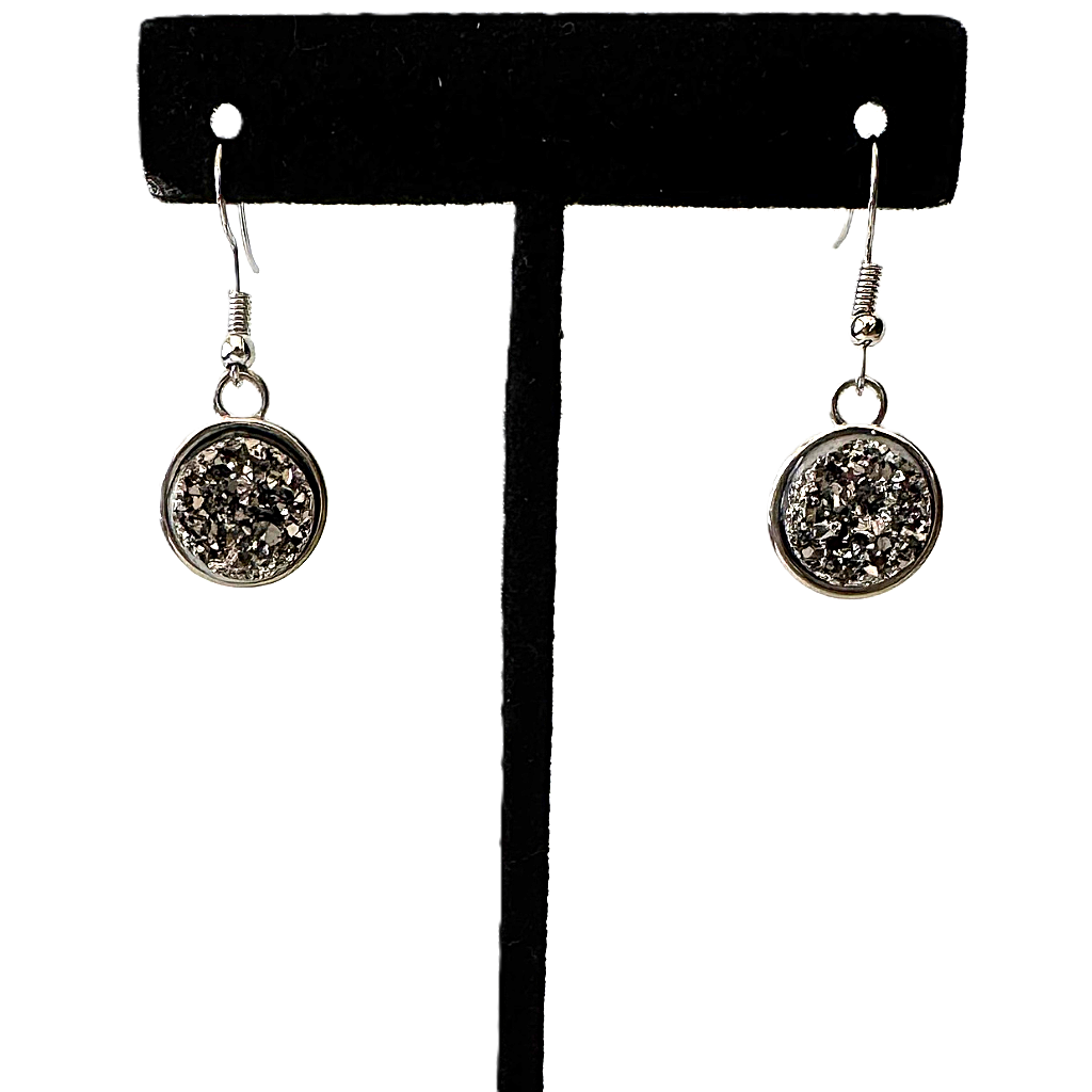Silver Druzy Earrings