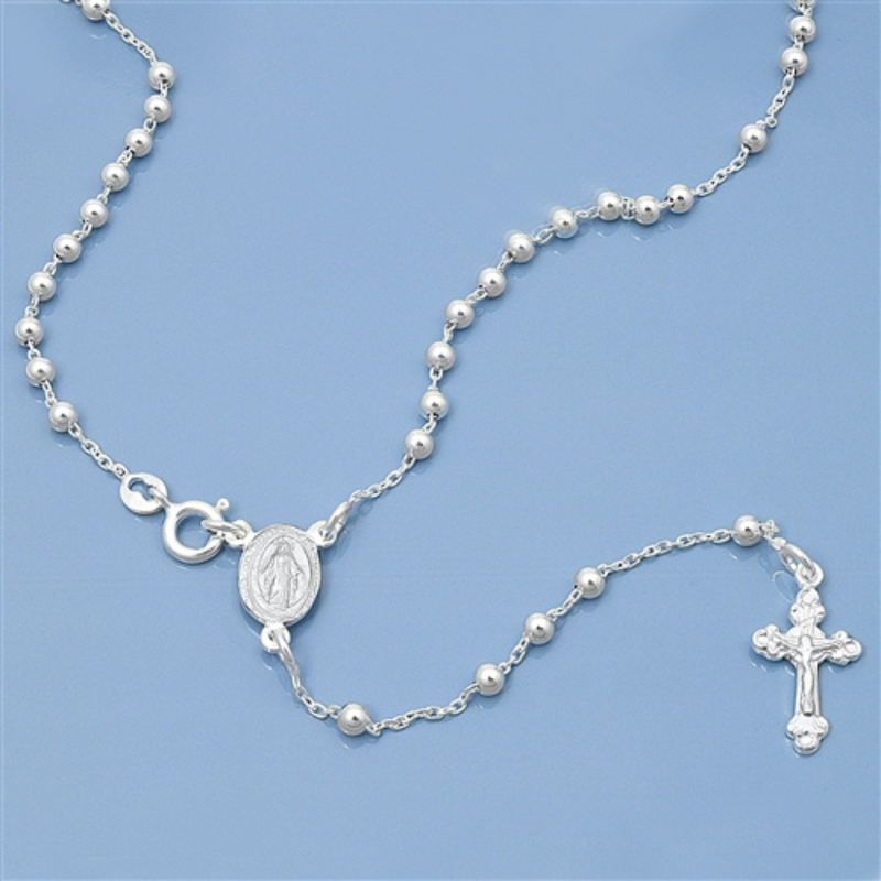 Sterling Silver Rosary Necklace - JaeBee