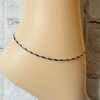 Sterling Silver and Black Chain Anklet