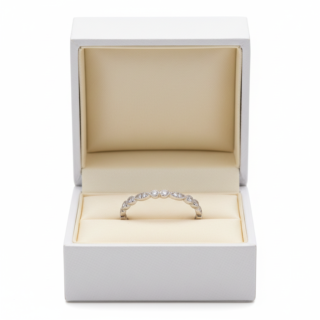 Sterling Silver CZ Ring in Jewelry Box