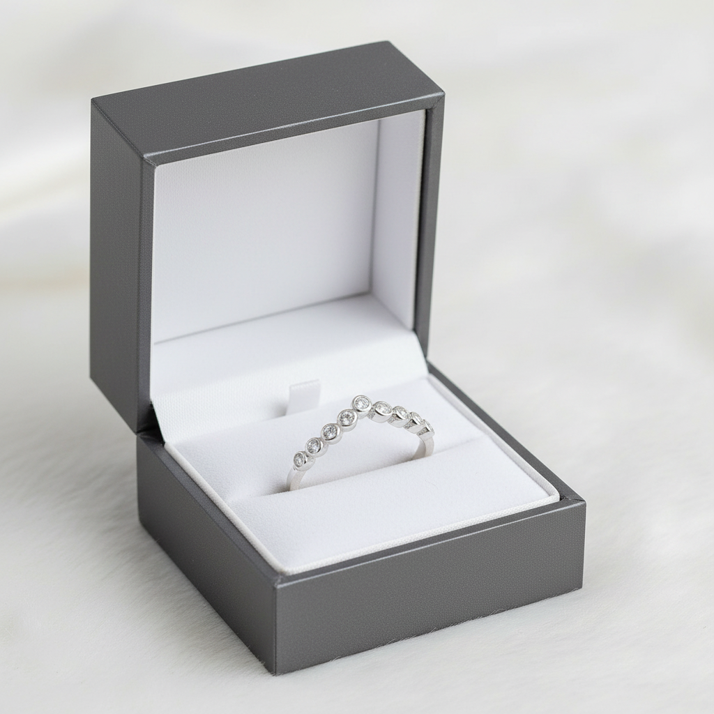 Sterling Silver CZ Ring in Jewelry Box