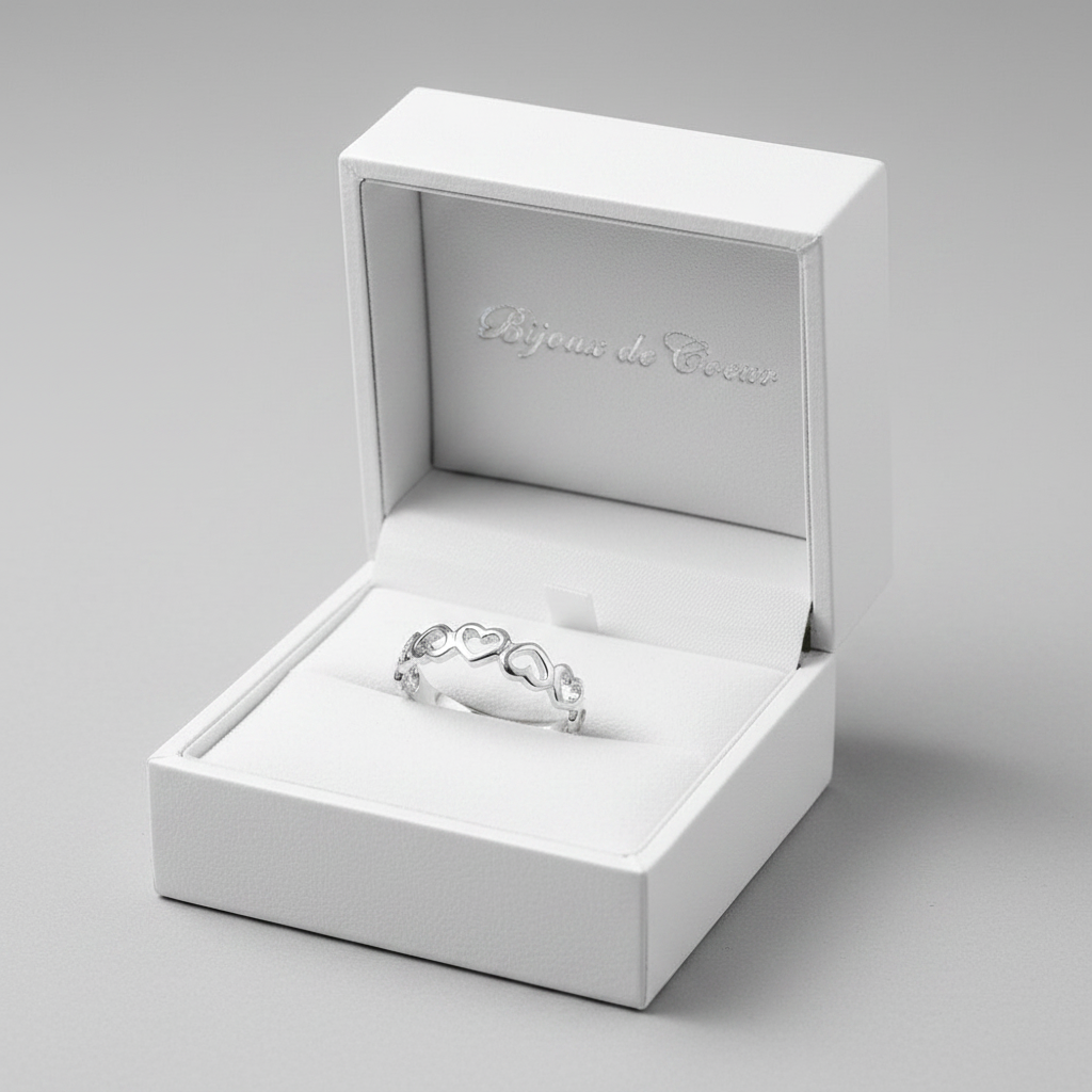 Sterling Silver Heart Ring in Jewelry Box
