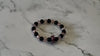 Black Onyx and Pink Crystal Beaded Bracelet with a Large Flower Bead
