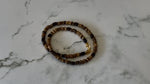 Mens Brown Coconut Shell Heishi and Wood Beaded Necklace