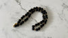 Mens Black Lava and Gold Beaded Necklace