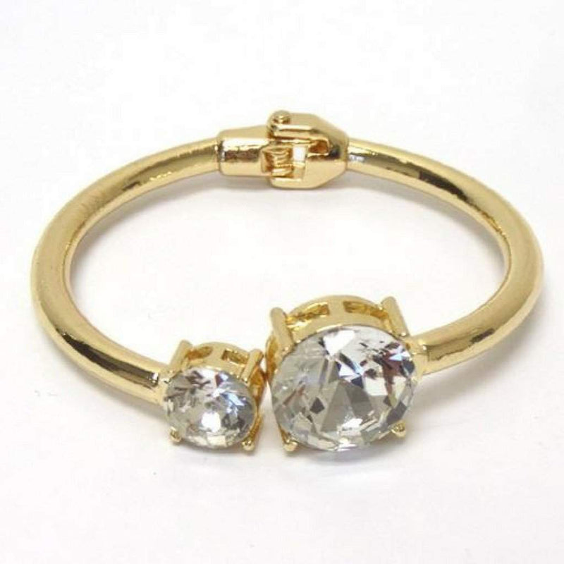 Gold and Crystal Stone Bangle Bracelet-Bangle Bracelets,Gold Bracelets