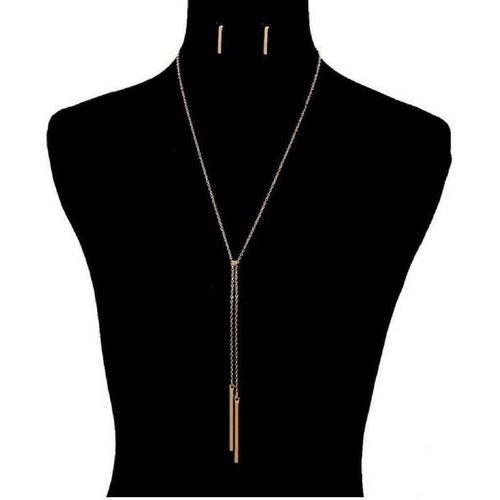 Gold Knotted Chain Bar Necklace-Chains,Gold Necklaces