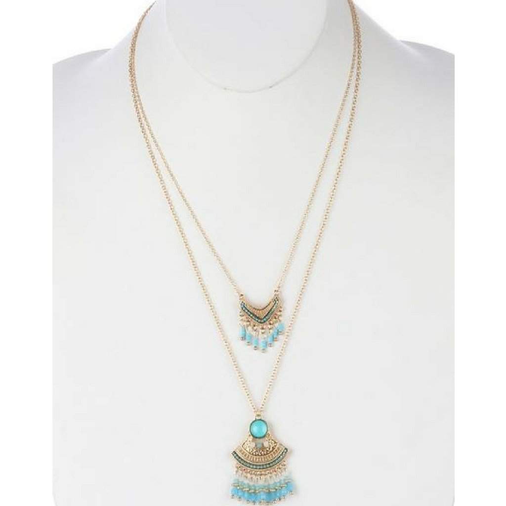 Buy Ayesha Women Multi-Color Beaded with Dainty Chains Boho Party  Multilayered Necklace online