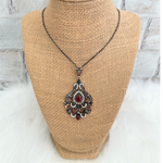 Red and Green Antique Pendant Necklace
