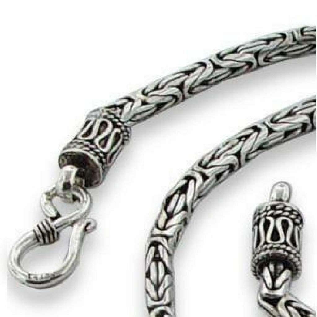 Sterling Silver Byzantine Chain Necklace-Chains,Sterling Silver Necklaces