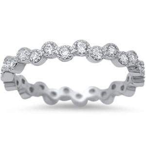 Sterling Silver Wavy CZ Stackable Ring-CZ Rings,Sterling Silver Rings