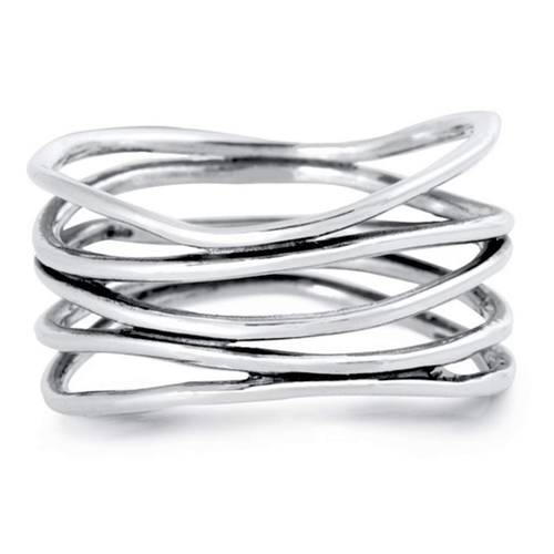Sterling Silver Multi Wrap Wire Ring-Silver Rings,Sterling Silver Rings