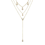 Gold Starburst Lariat Necklace-Gold Necklaces,Layered Necklaces,Long Necklaces