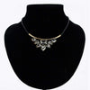 Mystic Black Stone Statement Collar Necklace-Black,Crystal,Gold Necklaces