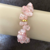 Berry Quartz Ice Crystal and Gold Bracelet-Beaded Bracelets,bracelets,Pink
