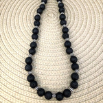 Black Lava Rock Beaded Necklace-Beaded Necklaces,Black,Lava