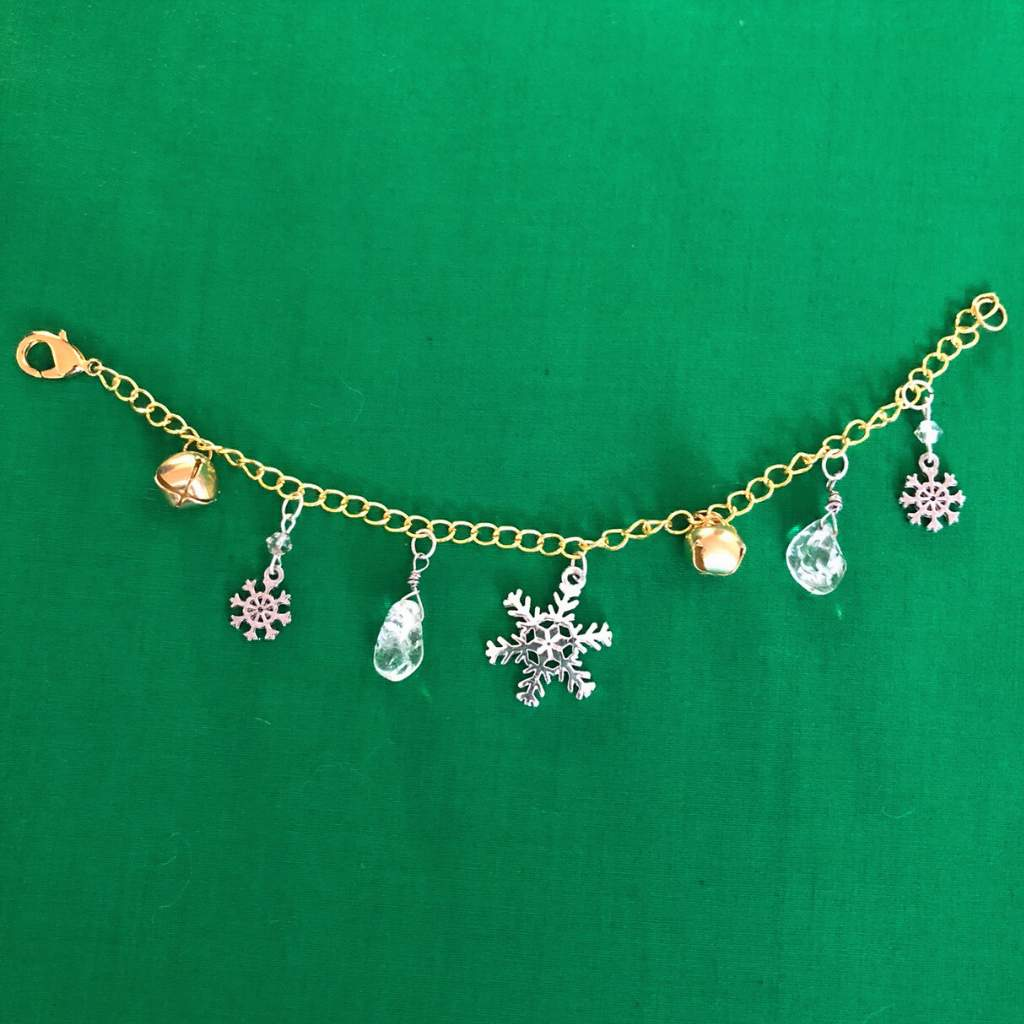 Winter Wonderland Silver and Gold Christmas Bracelet-Charms,Christmas,Gold Bracelets