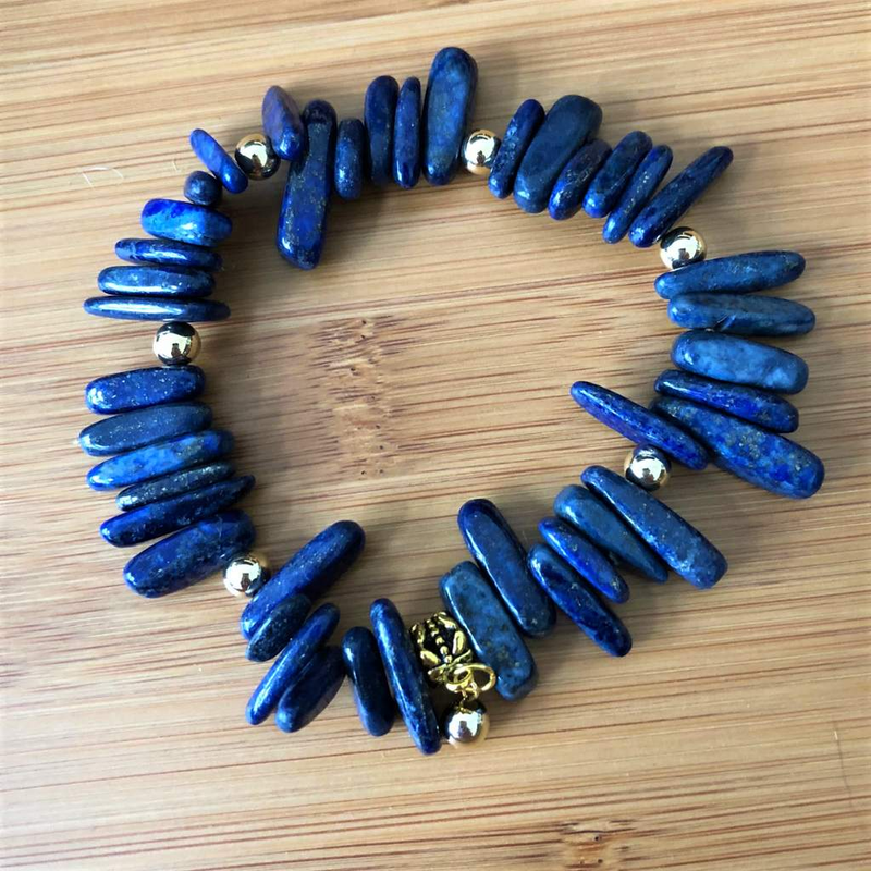 Blue Detailed Bracelet With Natural Black Lava Stone Beads | Classy Men  Collection