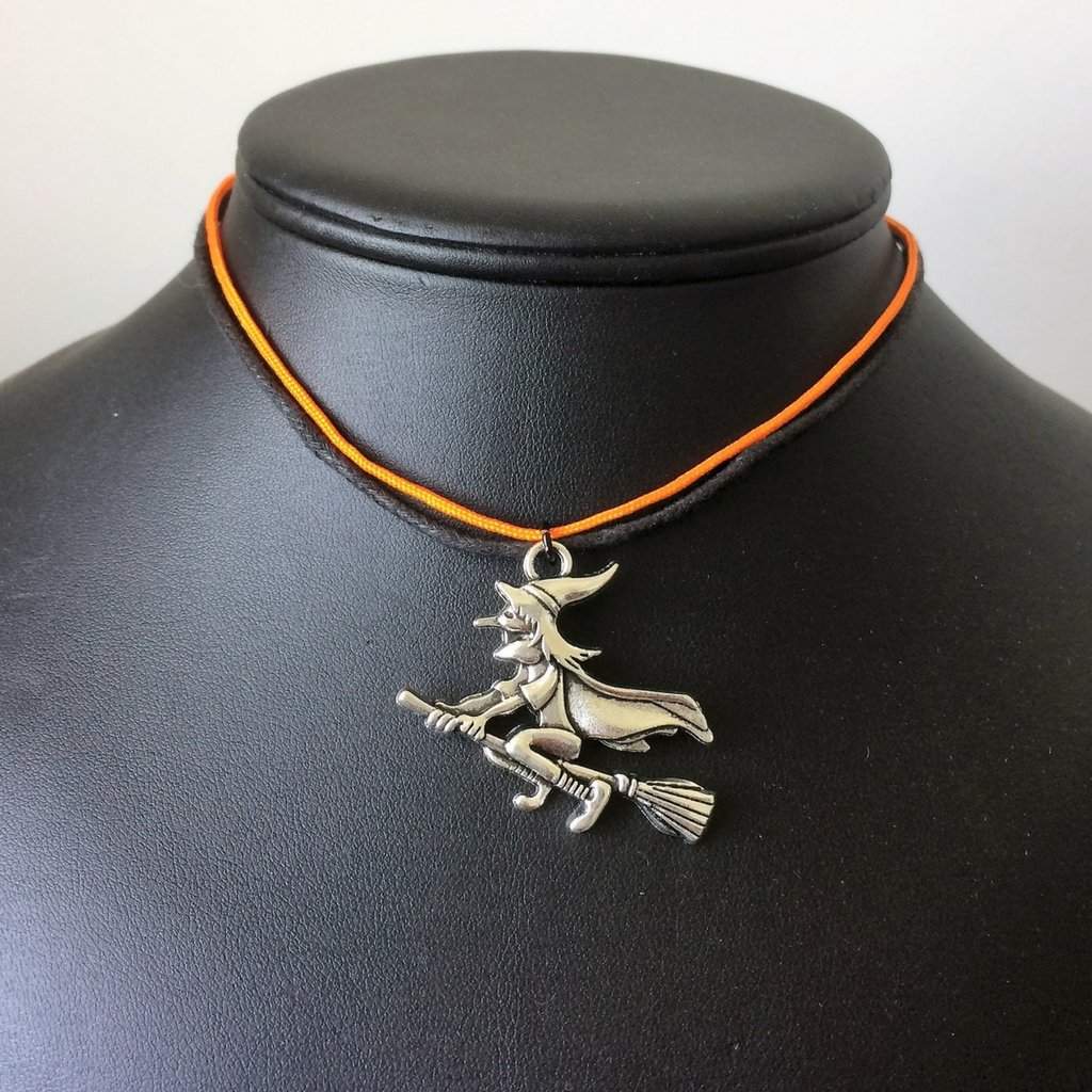 Halloween Witch Orange and Black Choker-Chokers