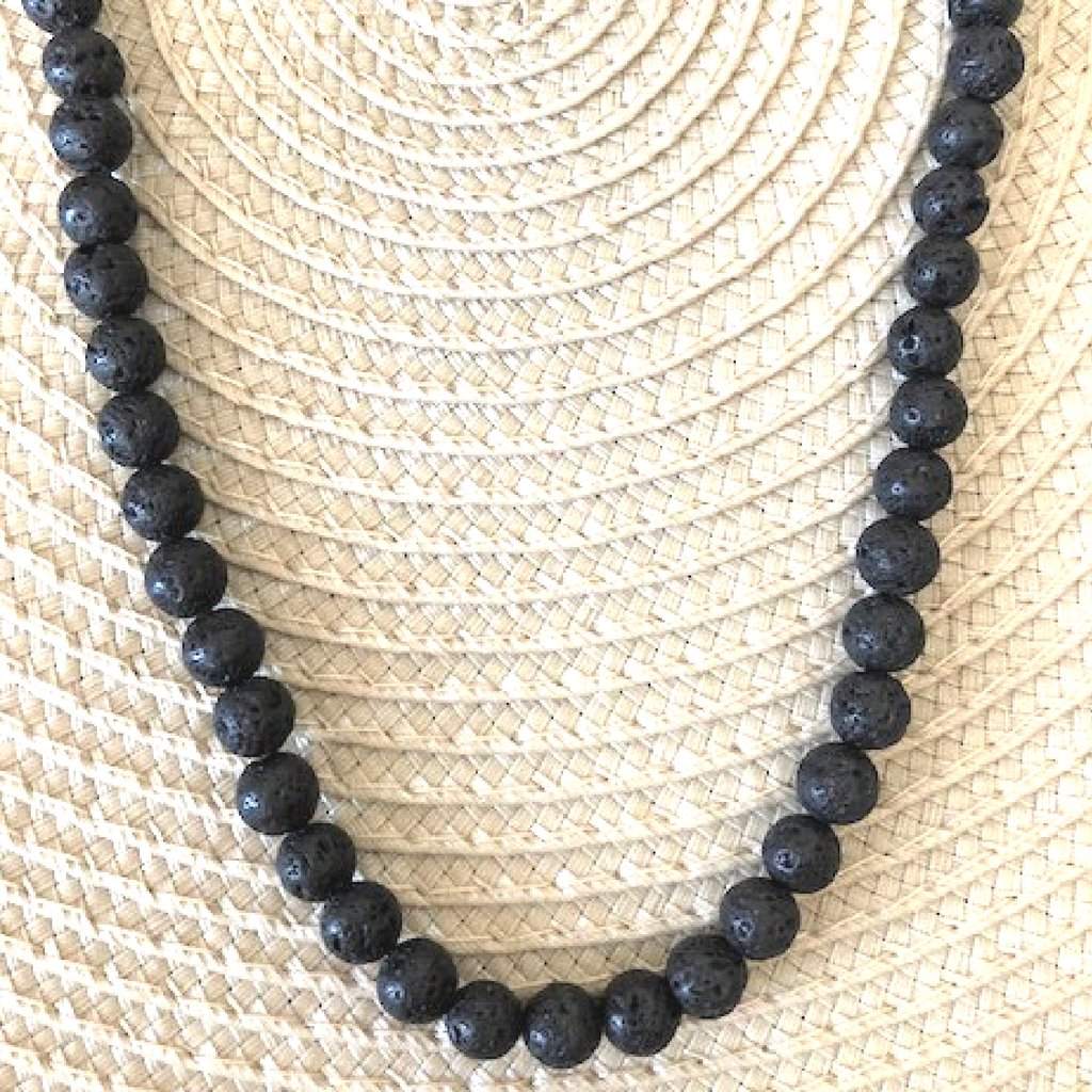 Mens Black Onyx Beaded Long and Short Necklaces Natural Stone