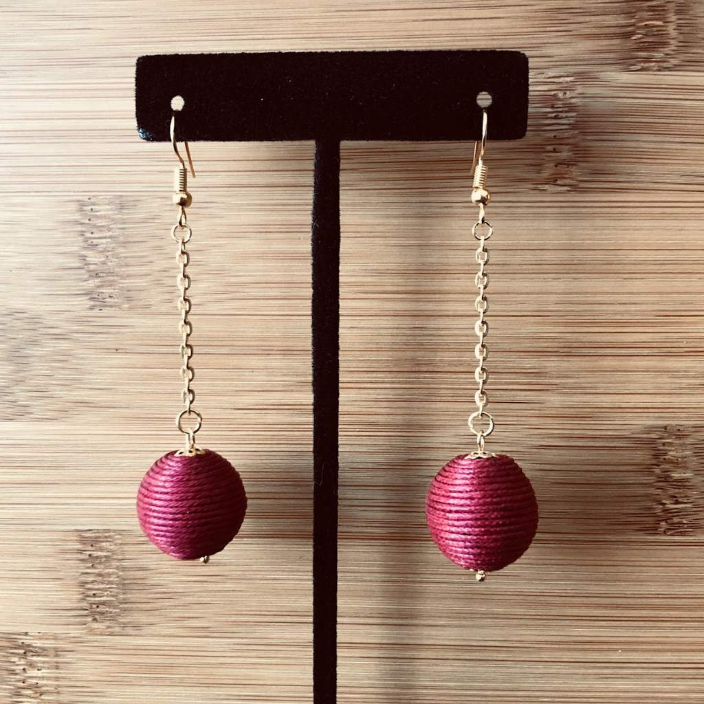 Maroon sales dangle earrings