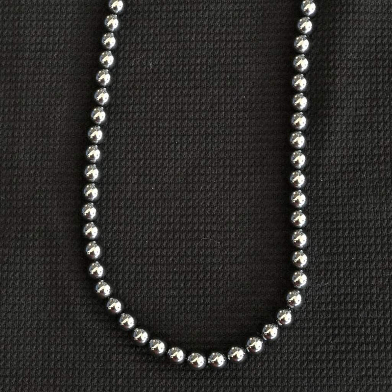 Hematite Mens Beaded Necklace-Beaded Necklaces,Silver Necklaces