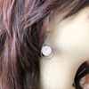 Silver Druzy Teardrop Dangle Earrings-Dangle Earrings,Silver Earrings
