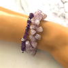Amethyst Chip and Silver Ring Bracelet-Amethyst,bracelets,Purple