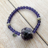 Amethyst Raw Stone Stretch Bracelet-Amethyst,Beaded Bracelets,Purple