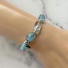 Blue Arctic Agate and Blue Quartz Beaded Bracelet-Agate,Beaded Bracelets,Blue,bracelets