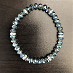 Blue Diamond Crystal Faceted Stretch Bracelet-Beaded Bracelets,Blue