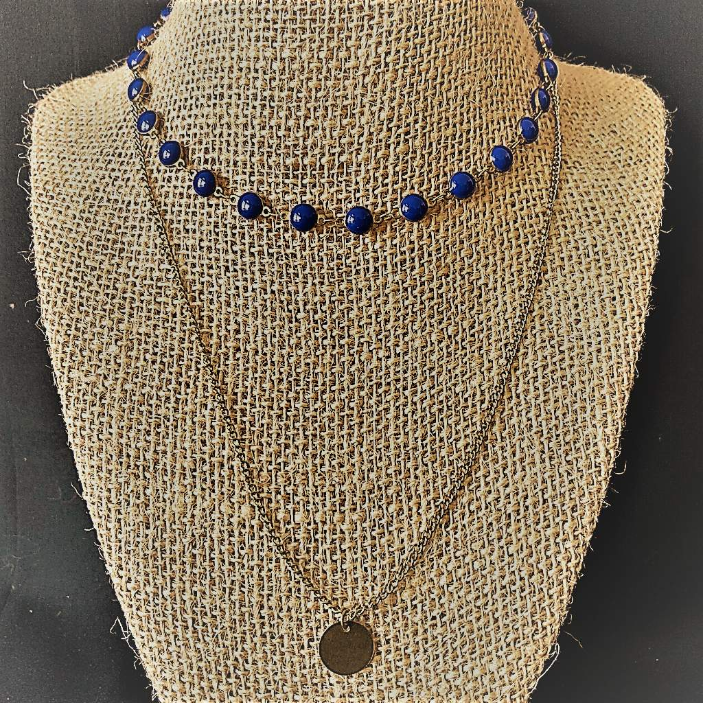 INDHA Necklace with Wooden Red and Navy-blue beads | Handcrafted Necklace |  Unique Handmade Jewellery | Boho fashion - Curated online shop for  handcrafted products made in India by women artisans