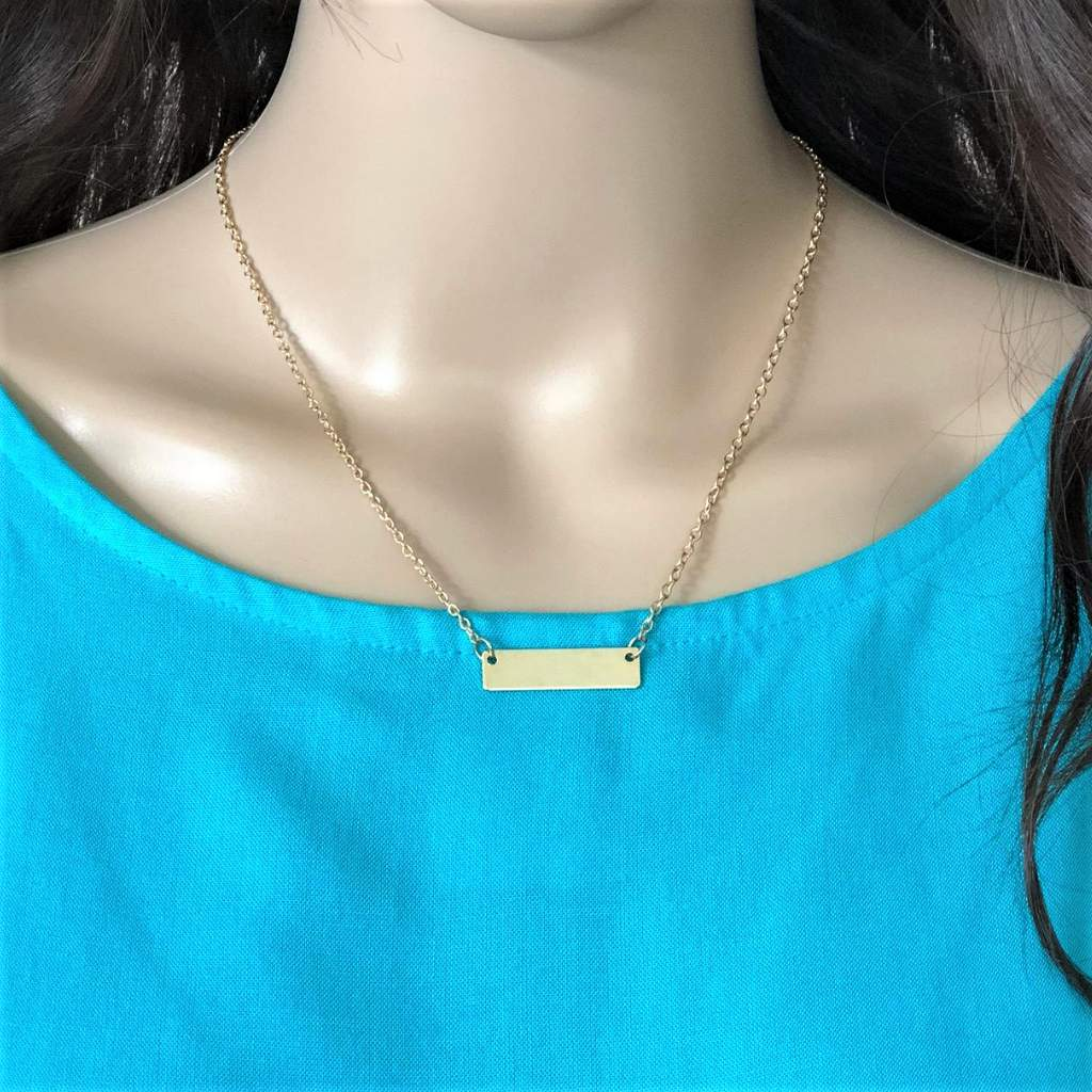 Delicate gold bar online necklace