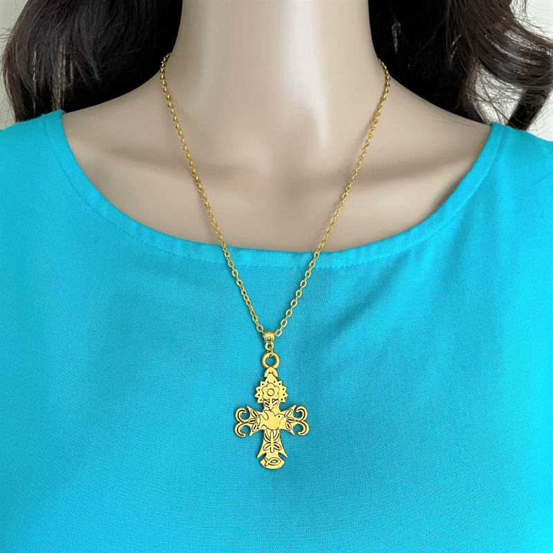 Large Gold Cross Chain