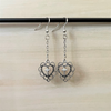 Silver Heart and Cross Long Dangle Earrings