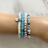Light Blue Matte Denim Agate Bracelet-Agate,Beaded Bracelets,Blue,bracelets