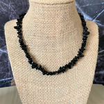 Mens Black Onyx Chip Beaded Necklace