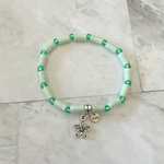 Mint Green Agate Tube Flower Bracelet