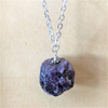 Raw Amethyst Stone Layered Necklace-Amethyst,Layered Necklaces,Purple,Silver Necklaces